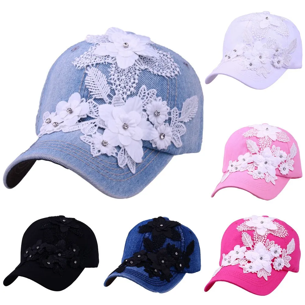 Women Men Adjustable Flower With Lace Rhinestone Denim bonnet femme hiverCap Hat gorras para hombre
Women Men Adjustable Flower With Lace Rhinestone Denim bonnet femme hiverCap Hat gorras para hombre