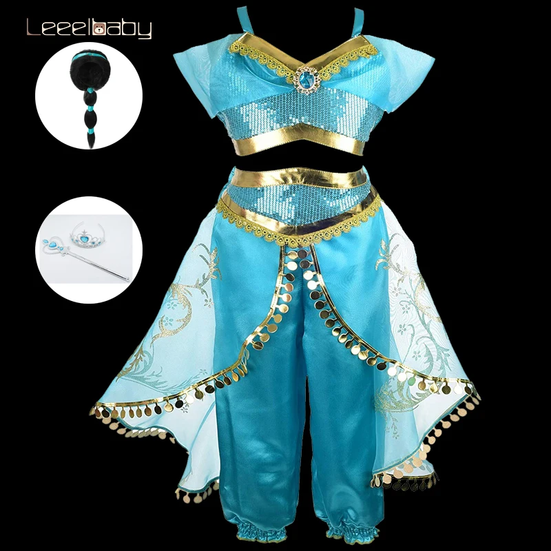 Girls Aladdin's Lamp Jasmine Princess Costumes Cosplay for Children Halloween Party Belly Dance Dress Indian Princess Costume
Girls Aladdin's Lamp Jasmine Princess Costumes Cosplay for Children Halloween Party Belly Dance Dress Indian Princess Costume