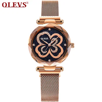 OLEVS Luxury Rose Gold Women Watches Starry Sky Rhinestone Clock Lady Dress Milanese Magnetic Strap bayan Drop Shipping 5889
OLEVS Luxury Rose Gold Women Watches Starry Sky Rhinestone Clock Lady Dress Milanese Magnetic Strap bayan Drop Shipping 5889