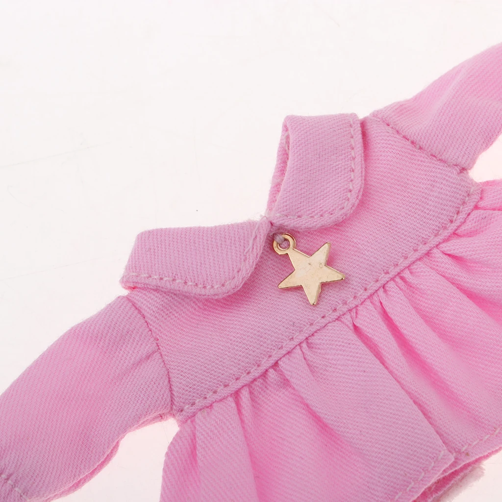 MagiDeal Lovely Dolls Long Sleeve Shirt Dress for OB11 Doll 1/12 BJD Mini Dolls Dress up Accessory