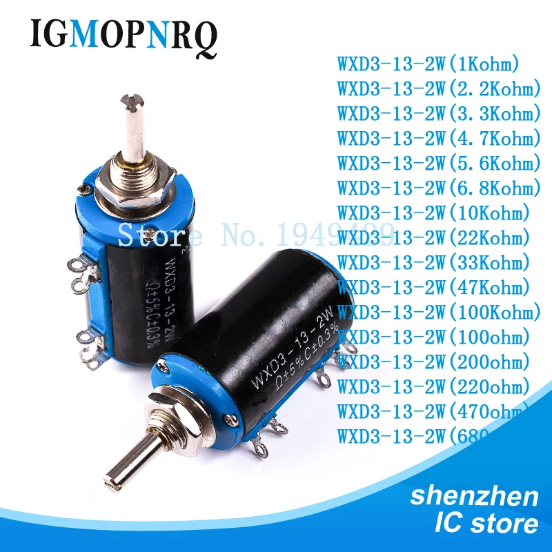 1pcs WXD3-13-2W 100 200 220 470 680 1K 2.2K 3.3K 4.7K 5.6K 6.8K 10K 22K 33K 47K 100K Ohm WXD3-13 2W Wirewound Potentiometer
1pcs WXD3-13-2W 100 200 220 470 680 1K 2.2K 3.3K 4.7K 5.6K 6.8K 10K 22K 33K 47K 100K Ohm WXD3-13 2W Wirewound Potentiometer