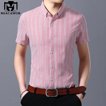 MIACAWOR 2019 Summer Men Shirt Fashion Striped Dress Shirts Slim Fit Short-sleeve Camisa Masculina Men's Clothing C436
MIACAWOR 2019 Summer Men Shirt Fashion Striped Dress Shirts Slim Fit Short-sleeve Camisa Masculina Men's Clothing C436