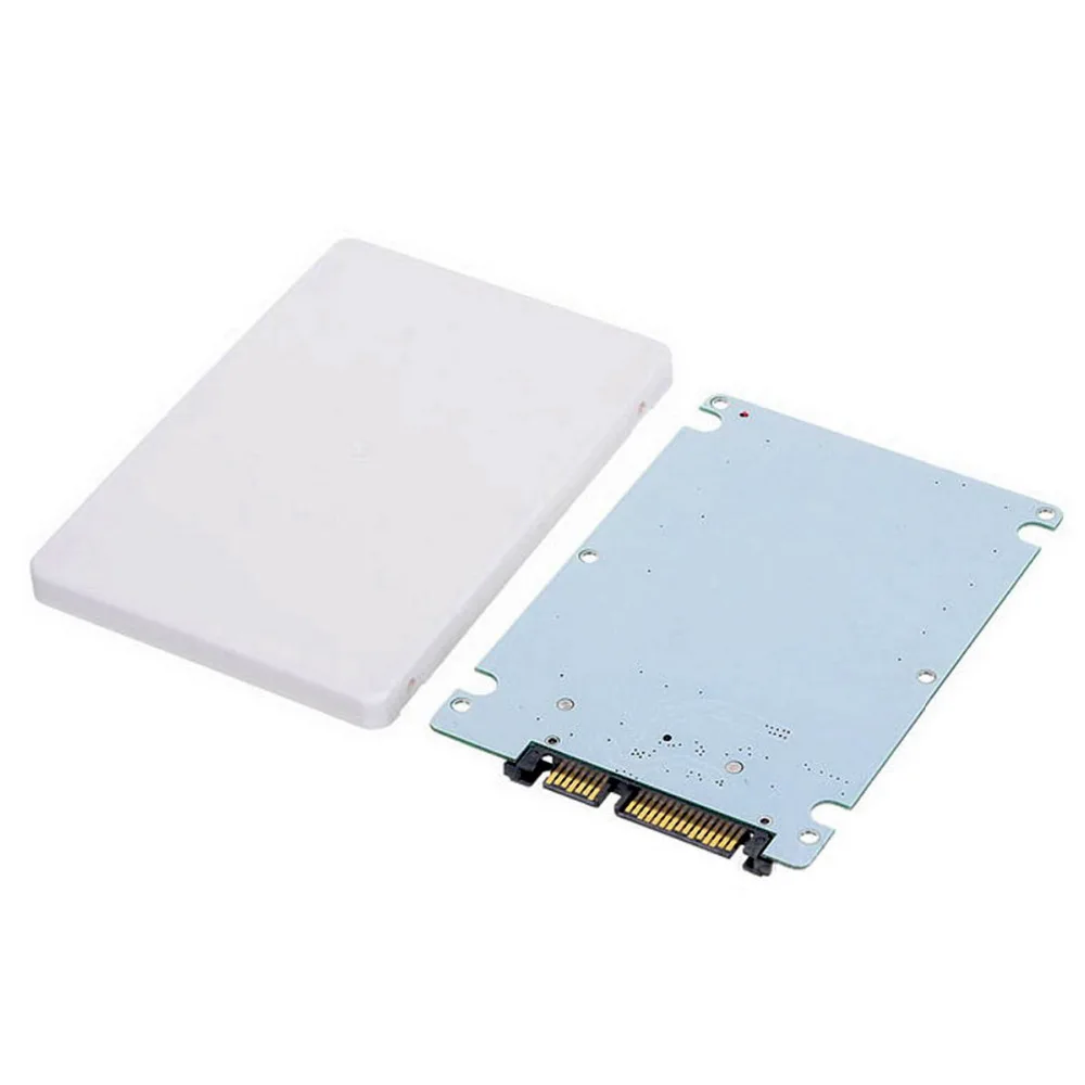 

CY 1.8" Micro SATA 16pin SSD to 2.5" SATA 22pin 7+15 Hard Disk Case Enclosure 7mm Height White Color