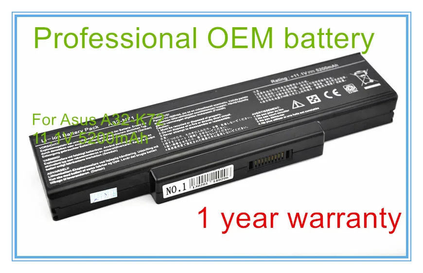 Laptop battery for A72 A72D A72DR A72J K72 K72D K72F K72J K72JA A32-K72 K72S 6 CELLS
Laptop battery for A72 A72D A72DR A72J K72 K72D K72F K72J K72JA A32-K72 K72S 6 CELLS