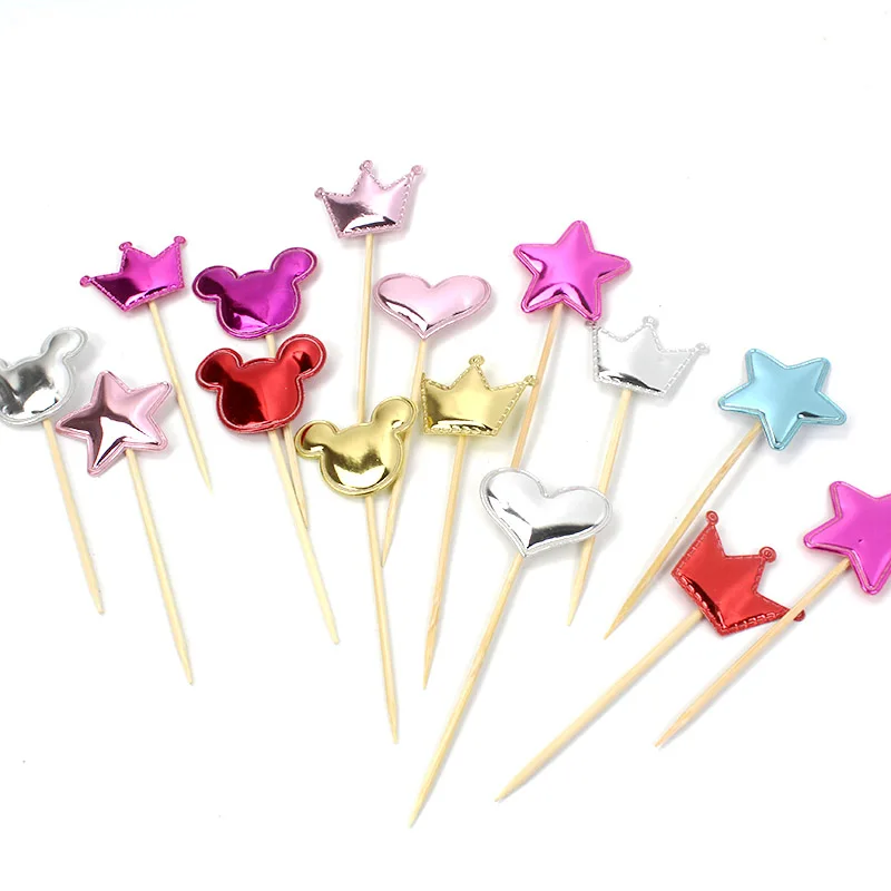 100pcs/lo cupcake toppers mickey/minnie birthday party decorations kids girl heart/star/crown topper cake baby shower supplies 
100pcs/lo cupcake toppers mickey/minnie birthday party decorations kids girl heart/star/crown topper cake baby shower supplies