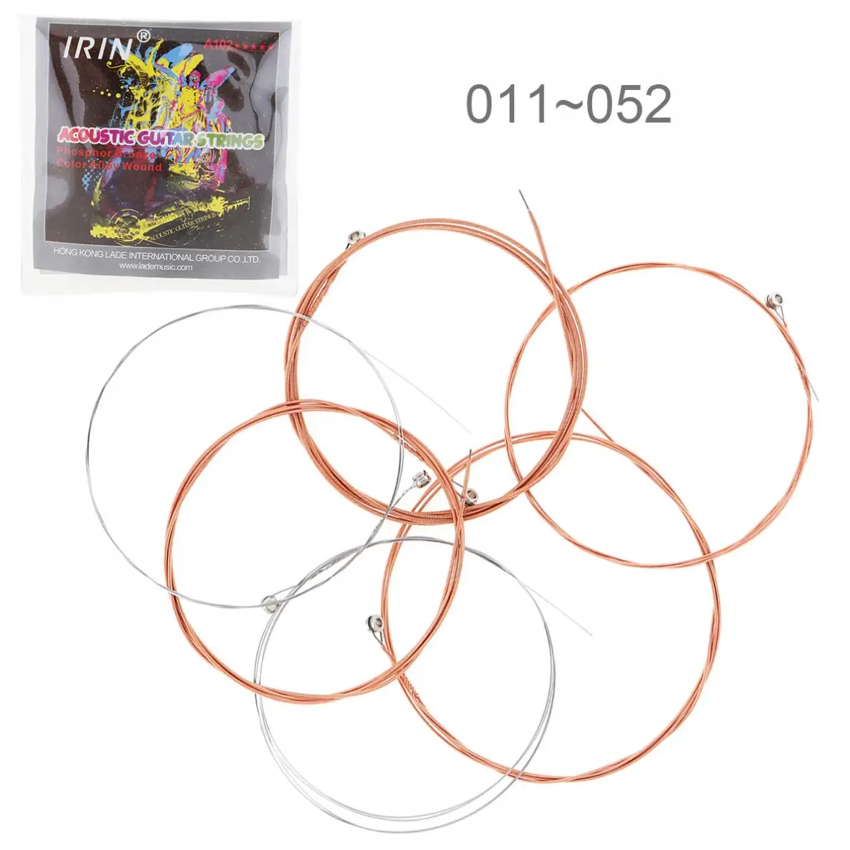 6pcs Acoustic Flok Guitar String 011-052 Inch Steel Core Phosphor Bronze Color Alloy with Nickel-Plated Ball-End
6pcs Acoustic Flok Guitar String 011-052 Inch Steel Core Phosphor Bronze Color Alloy with Nickel-Plated Ball-End