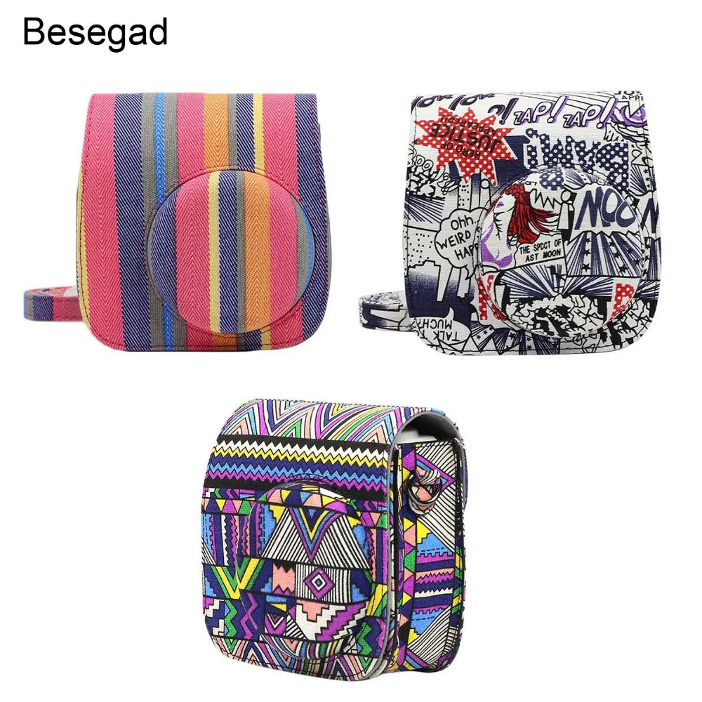 Besegad Cartoon Pattern Canvas Camera Protective Shoulder Bag Case Cover for Fujifilm Instax Mini8 Mini 8 8 9 Instant Film
Besegad Cartoon Pattern Canvas Camera Protective Shoulder Bag Case Cover for Fujifilm Instax Mini8 Mini 8 8 9 Instant Film