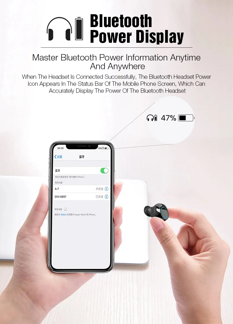 Bluetooth Earbuds Wireless Headphone Headset Stereo With Charging Box Wireless Bluetooth Earphone For Phone for ios and Android