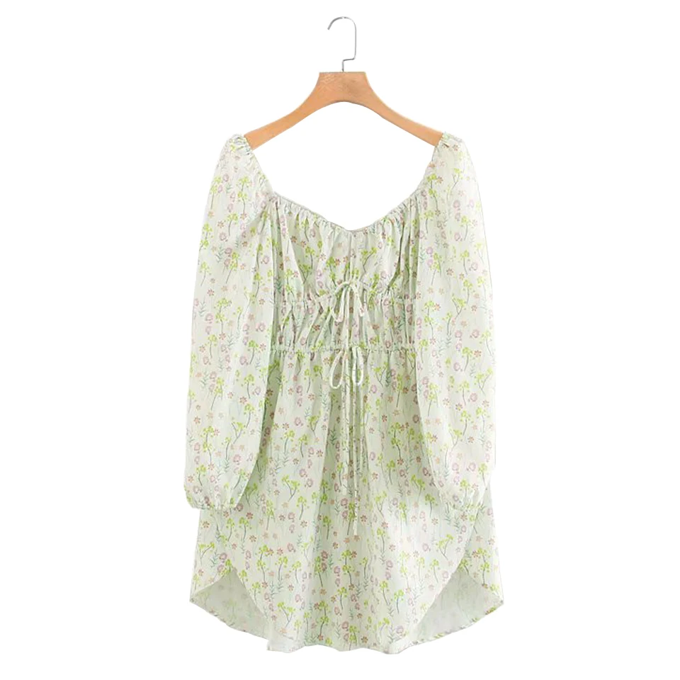 Women Fashion Summer Floral Print Mini Dress Puff Sleeve Bow Tie Elastic waist V-Neck Dresses Female Vintage Asymmetrical Dress
Women Fashion Summer Floral Print Mini Dress Puff Sleeve Bow Tie Elastic waist V-Neck Dresses Female Vintage Asymmetrical Dress