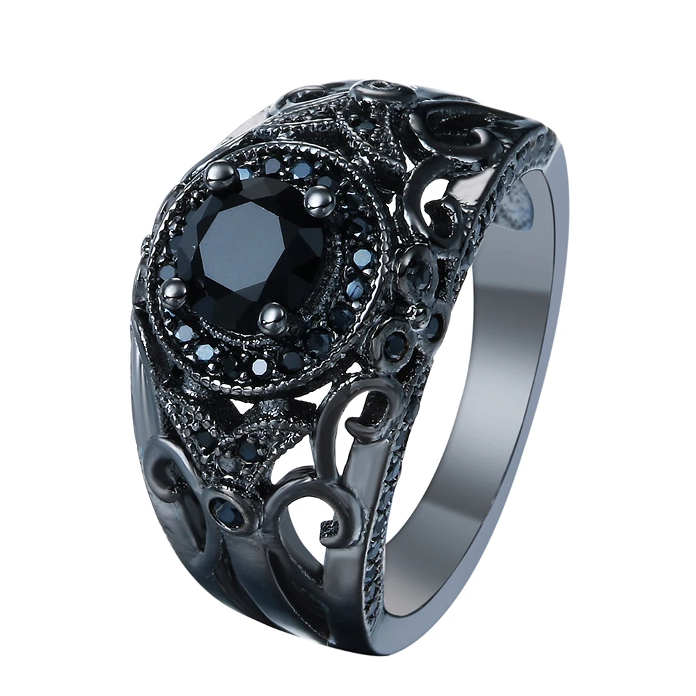 Hainon Love Luxury Black Gold Color Promise Rings Hollow Flower Women Jewelry Princess Black Zircon Wedding Engagement Ring
Hainon Love Luxury Black Gold Color Promise Rings Hollow Flower Women Jewelry Princess Black Zircon Wedding Engagement Ring