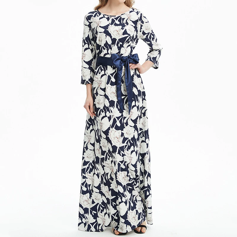 Printed Sexy Backless Long Dress Women Three Quarter Sleeve Elegant Bohemian Floral Print Party Dresses Fashion Belt Dress New
Printed Sexy Backless Long Dress Women Three Quarter Sleeve Elegant Bohemian Floral Print Party Dresses Fashion Belt Dress New