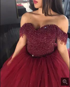 Ball gown off the shoulder beading pearls prom dress sexy princess sweet 16 puffy elegant sparkly prom gowns custom made
Ball gown off the shoulder beading pearls prom dress sexy princess sweet 16 puffy elegant sparkly prom gowns custom made