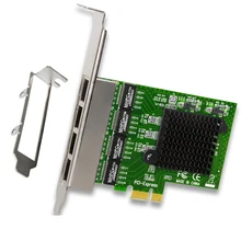 Placa de rede 4 porta gigabit ethernet 10/100/1000 m pci-e pci express para 4x gigabit ethernet placa de rede lan adaptador para desktops(China)