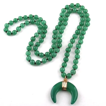 Free Shipping Fashion Semi- Precious Stones Long Knotted Stone Moon Pendant Necklaces
Free Shipping Fashion Semi- Precious Stones Long Knotted Stone Moon Pendant Necklaces