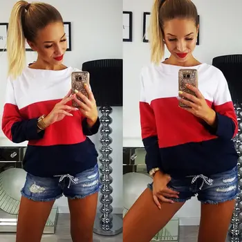 2017 Autumn Women Long Sleeve Patchwork Hoodie Sweatshirt Hooded Coat Pullover Tops
2017 Autumn Women Long Sleeve Patchwork Hoodie Sweatshirt Hooded Coat Pullover Tops