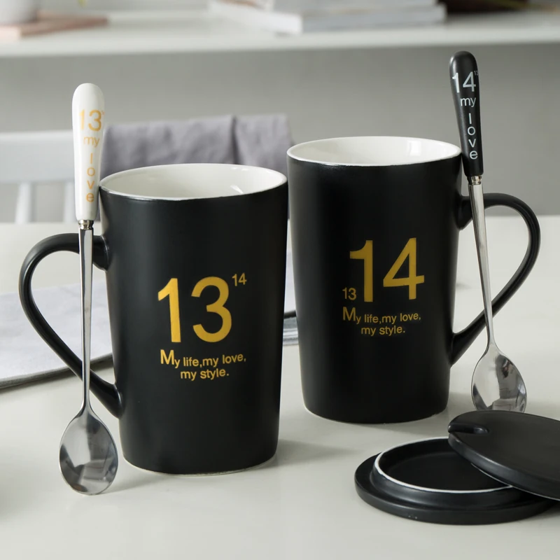 Creative 1314 lovers cup pair of large-capacity ceramic cups with lid spoon personality cute mug coffee milk cup household 420ml
Creative 1314 lovers cup pair of large-capacity ceramic cups with lid spoon personality cute mug coffee milk cup household 420ml
