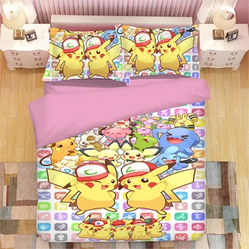 Boys Girls Pikachu Bedding Set Child Twin Queen pink Beddings Kid Cartoon Anime single Duvet Cover Pillowcase king bedclothes
Boys Girls Pikachu Bedding Set Child Twin Queen pink Beddings Kid Cartoon Anime single Duvet Cover Pillowcase king bedclothes