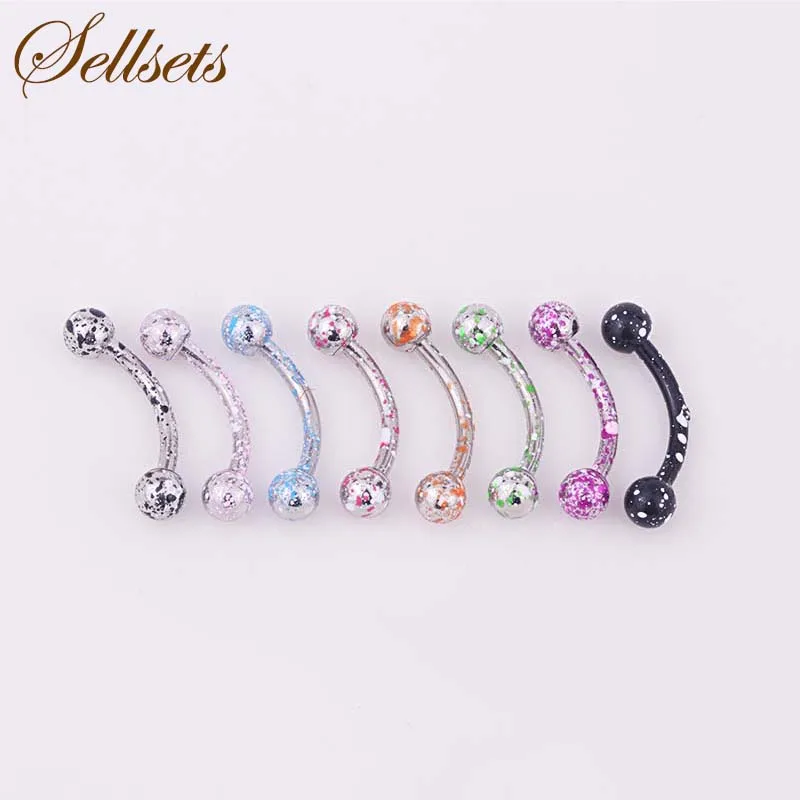 Sellsets Mix 8pcs/lot Coating Stainless Steel Balls Eyebrow Piercing Helix Curved Barbells Eyebrow Ring Body Jewelry Wholesale
Sellsets Mix 8pcs/lot Coating Stainless Steel Balls Eyebrow Piercing Helix Curved Barbells Eyebrow Ring Body Jewelry Wholesale