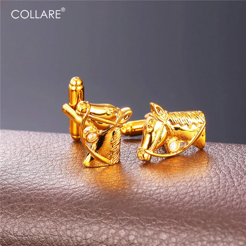 Collare Horse Cufflinks For Mens Gold/Silver Color Rhinestone Crystal Cuff links Luxury Men Jewelry Cufflink High Quality C138
Collare Horse Cufflinks For Mens Gold/Silver Color Rhinestone Crystal Cuff links Luxury Men Jewelry Cufflink High Quality C138