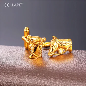 Collare Horse Cufflinks For Mens Gold/Silver Color Rhinestone Crystal Cuff links Luxury Men Jewelry Cufflink High Quality C138
Collare Horse Cufflinks For Mens Gold/Silver Color Rhinestone Crystal Cuff links Luxury Men Jewelry Cufflink High Quality C138