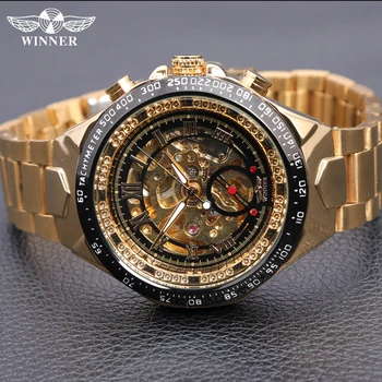 WINNER New Number Sport Design Bezel Golden Watch Mens Watches Top Brand Luxury Montre Homme Clock Men Automatic Skeleton Watch
WINNER New Number Sport Design Bezel Golden Watch Mens Watches Top Brand Luxury Montre Homme Clock Men Automatic Skeleton Watch