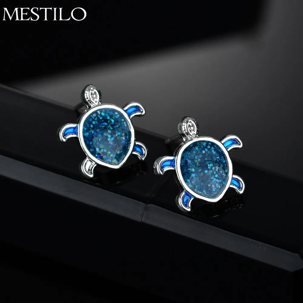 MESTILO Korean Romantic Blue Shiny Sequins Resin Earrings 925 Sterling Silver Cute Small Animal Turtle Stud Earrings For Women
MESTILO Korean Romantic Blue Shiny Sequins Resin Earrings 925 Sterling Silver Cute Small Animal Turtle Stud Earrings For Women