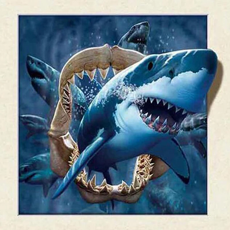5D shark picture Needlework Home Decor Round drill Diamond Embroidery Rhinestone Cross Stitch Diamond Painting Home Decor Z157 
5D shark picture Needlework Home Decor Round drill Diamond Embroidery Rhinestone Cross Stitch Diamond Painting Home Decor Z157