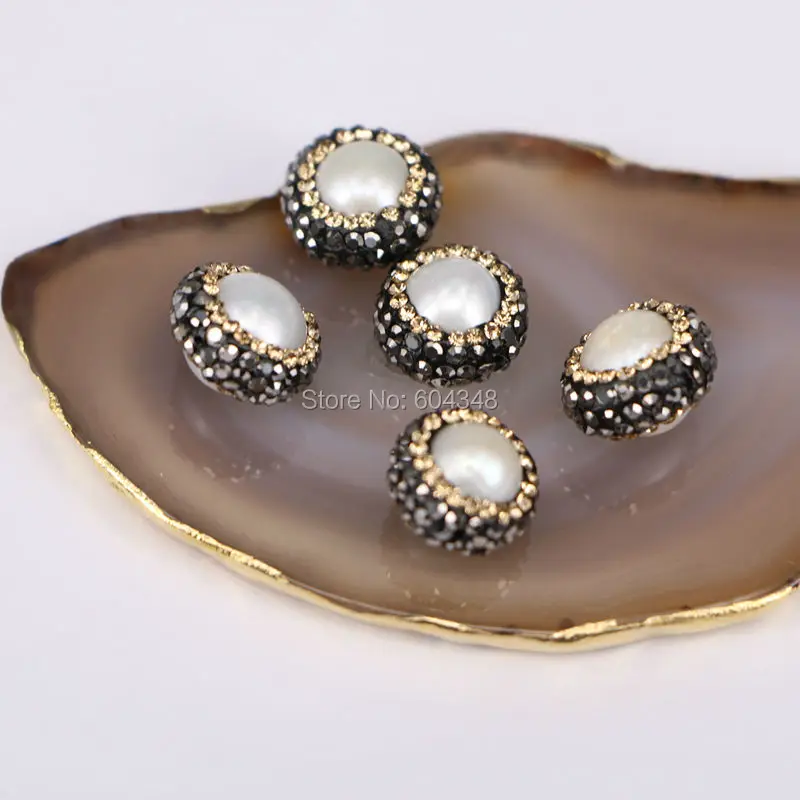 10pcs Small size Freshwater Pearl with Crystal Zircon Paved Beads, Round shape Nature Pearl Loose Beads Charms, Jewelry Findings
10pcs Small size Freshwater Pearl with Crystal Zircon Paved Beads, Round shape Nature Pearl Loose Beads Charms, Jewelry Findings
