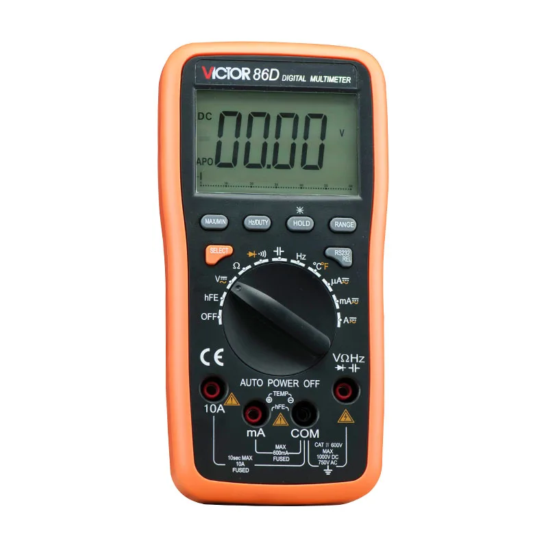 VICTOR 86D 3 5/6 Digital Multimeter Voltage Current Tester Meter Frequency with RS232 and USB Jack Win7/8/10 & Loop Detection
VICTOR 86D 3 5/6 Digital Multimeter Voltage Current Tester Meter Frequency with RS232 and USB Jack Win7/8/10 & Loop Detection