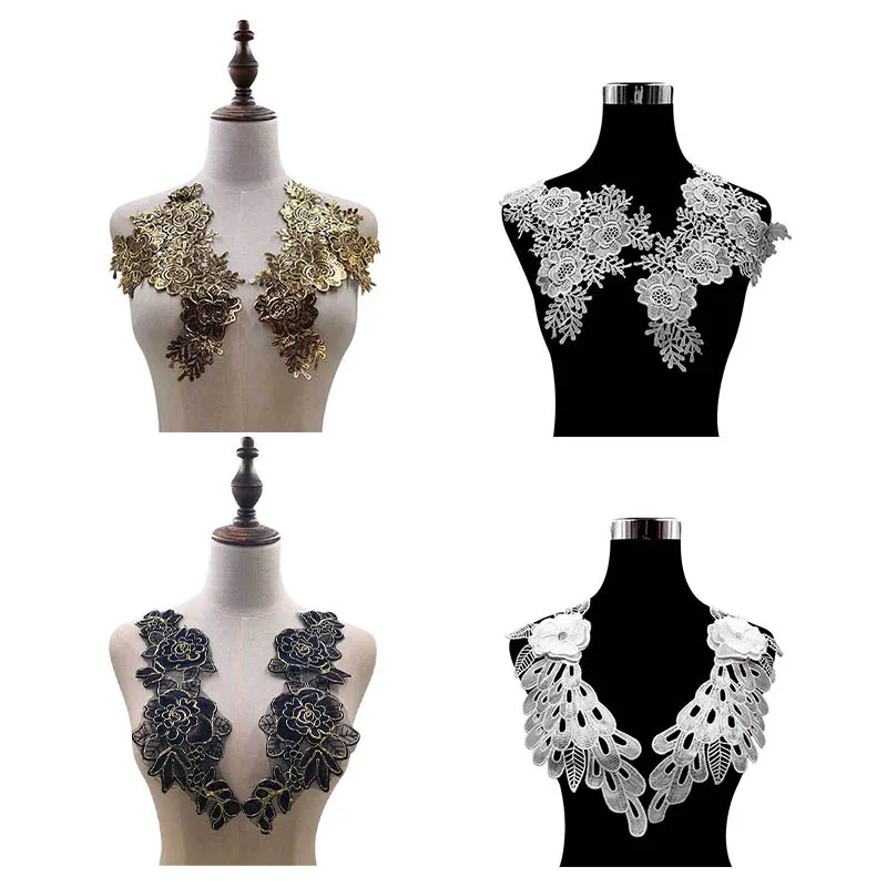 1 Pair 3d Flower Embroidery Lace Appliqued Fabric With Mesh Leaf Jacquard Ribbon Lace Fabric Sewing Trims Gold/black/White
1 Pair 3d Flower Embroidery Lace Appliqued Fabric With Mesh Leaf Jacquard Ribbon Lace Fabric Sewing Trims Gold/black/White