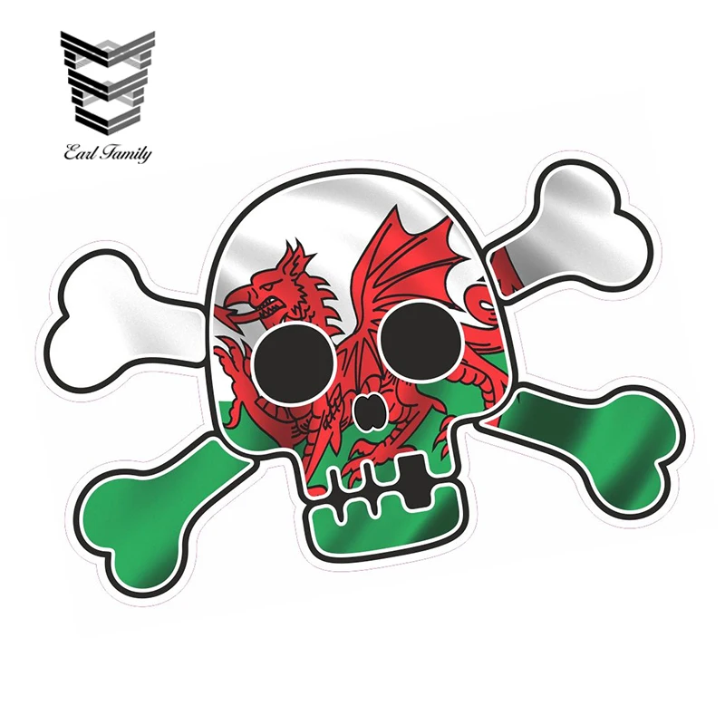 EARLFAMILY 13cm X 9cm Pirate Style Skull Crossbones with Wales Welsh Cymru Flag Motif External Vinyl Car Stickers
EARLFAMILY 13cm X 9cm Pirate Style Skull Crossbones with Wales Welsh Cymru Flag Motif External Vinyl Car Stickers