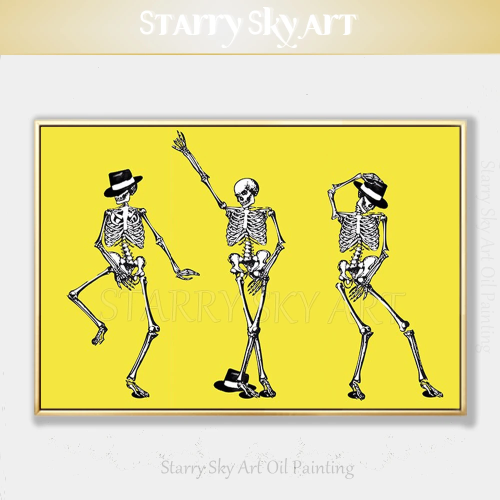 Skilled Painter Hand-painted Funny Skull Oil Painting on Canvas Funny Micheal Jackson Style Skull Dancer Dancing Oil Painting
Skilled Painter Hand-painted Funny Skull Oil Painting on Canvas Funny Micheal Jackson Style Skull Dancer Dancing Oil Painting