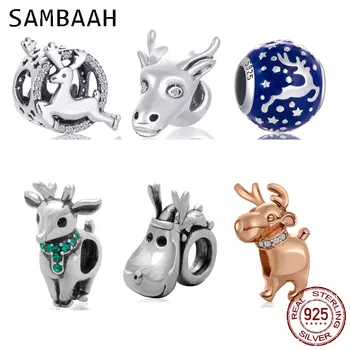 Sambaah Christmas Reindeer Charm 925 Sterling Silver Happy Deer Beads for Original Pandora Style Christmas Gifts Bracelet
Sambaah Christmas Reindeer Charm 925 Sterling Silver Happy Deer Beads for Original Pandora Style Christmas Gifts Bracelet
