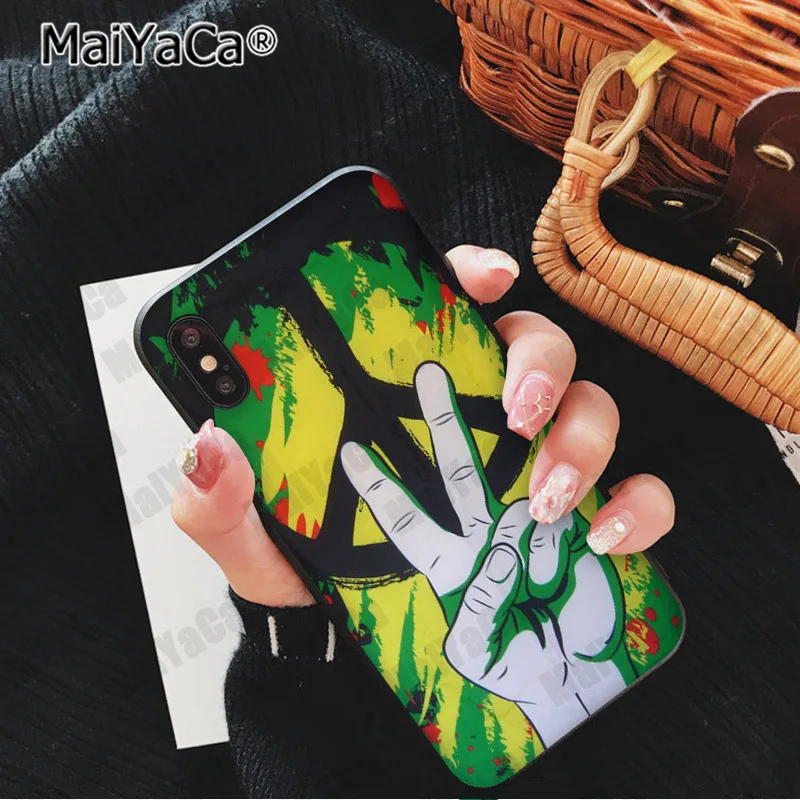 MaiYaCa Hippy Hippie Psychedelic Art Peace Colorful Cute Phone Accessories Case for iPhone 5 5Sx 6 7 7plus 8 8Plus X XS MAX XR