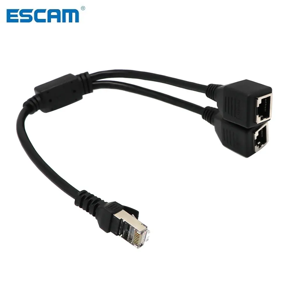 ESCAM RJ45 Ethernet Y Splitter Adapter Cable 1 to 2 Port Switch Adapter Cord for CAT 5/CAT 6 LAN Ethernet
ESCAM RJ45 Ethernet Y Splitter Adapter Cable 1 to 2 Port Switch Adapter Cord for CAT 5/CAT 6 LAN Ethernet