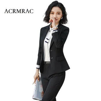 ACRMRAC Women's suits New Solid color Slim Single Breasted Fold jacket pants Business OL Formal Pants Suits
ACRMRAC Women's suits New Solid color Slim Single Breasted Fold jacket pants Business OL Formal Pants Suits