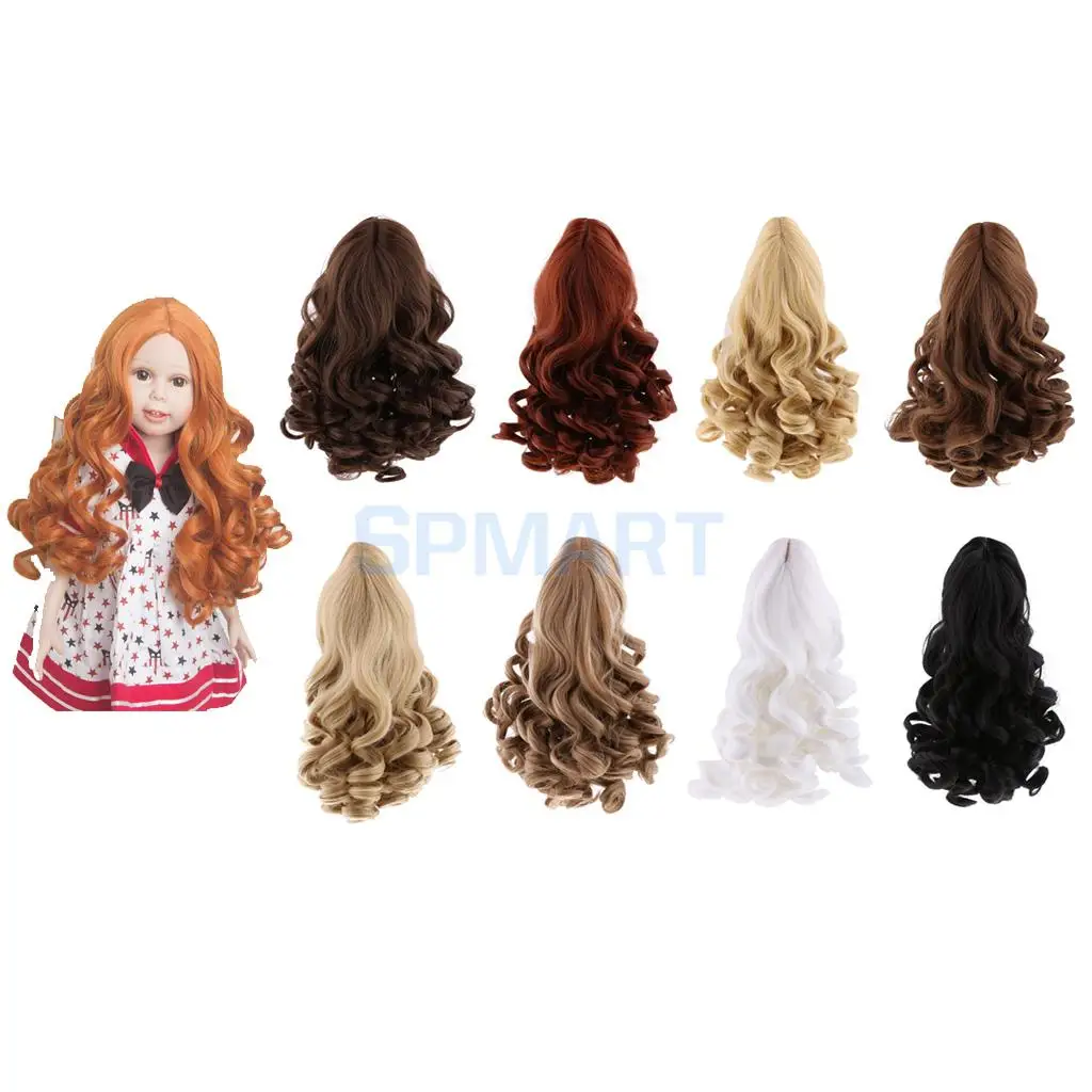 

8 Colors Fantasy Middle Parting Wavy Curly Hair Wig for 18inch Dolls Hairpiece DIY Making Supplies Accessory