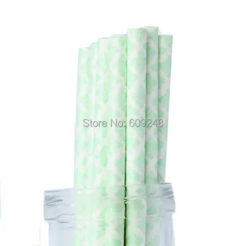 

100pcs Pick Your Colors Mint Damask Party Paper Straws,Bulk Strong Food Safe Fancy Mason Jar Straws,Cake Pop Sticks Wholesale