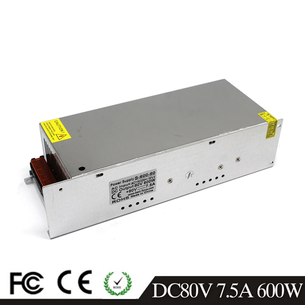 Universal AC-DC USP 80V Power Supply Switching 7.5A 600W Driver Transformers 220V AC to DC80V SMPS CNC CCTV Stepper DIY Motors
Universal AC-DC USP 80V Power Supply Switching 7.5A 600W Driver Transformers 220V AC to DC80V SMPS CNC CCTV Stepper DIY Motors