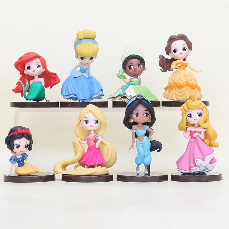 8pcs/set princesses figure Toys Princess Snow White Tiana Rapunzel Ariel Cinderella Aurore Belle Q Posket figure PVC toy
8pcs/set princesses figure Toys Princess Snow White Tiana Rapunzel Ariel Cinderella Aurore Belle Q Posket figure PVC toy
