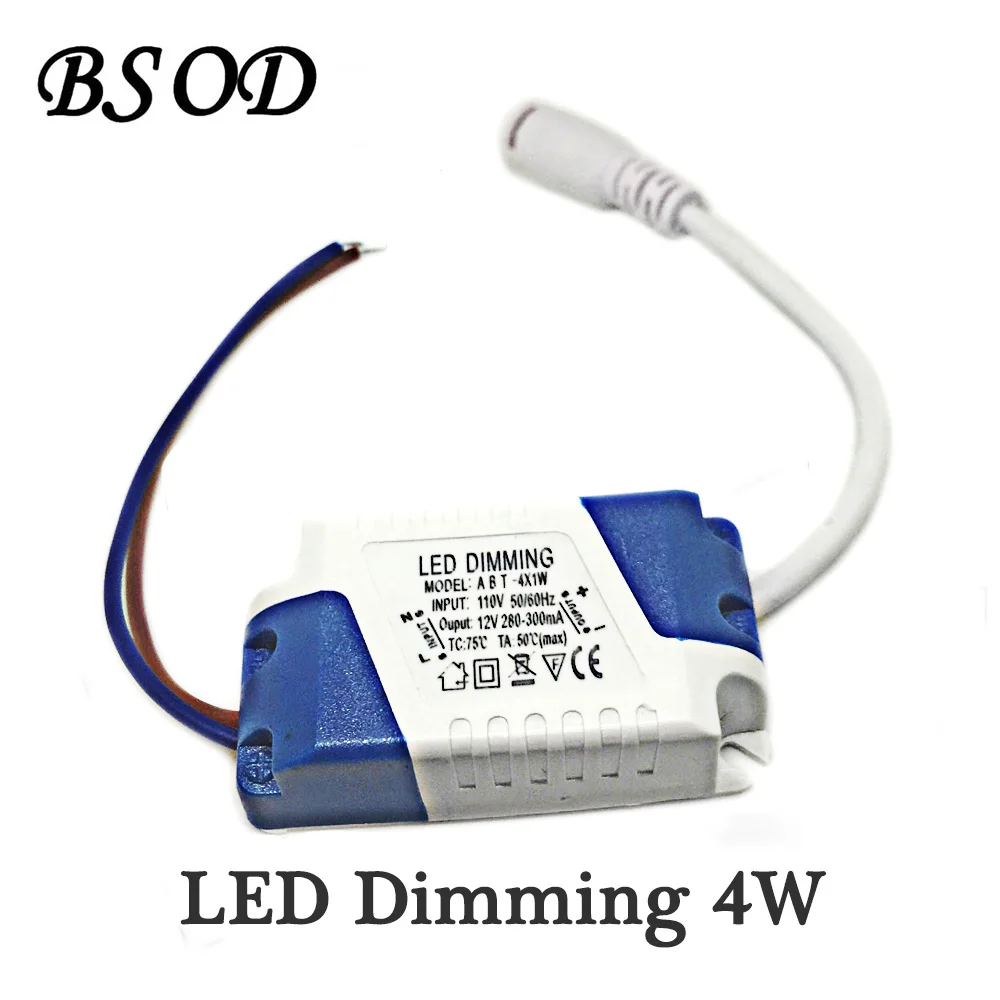 BSOD LED Dimming Driver 4W Transformer Power Supply Input Voltage AC110V Output Voltage DC 12V 280-300ma for Panel Light
BSOD LED Dimming Driver 4W Transformer Power Supply Input Voltage AC110V Output Voltage DC 12V 280-300ma for Panel Light