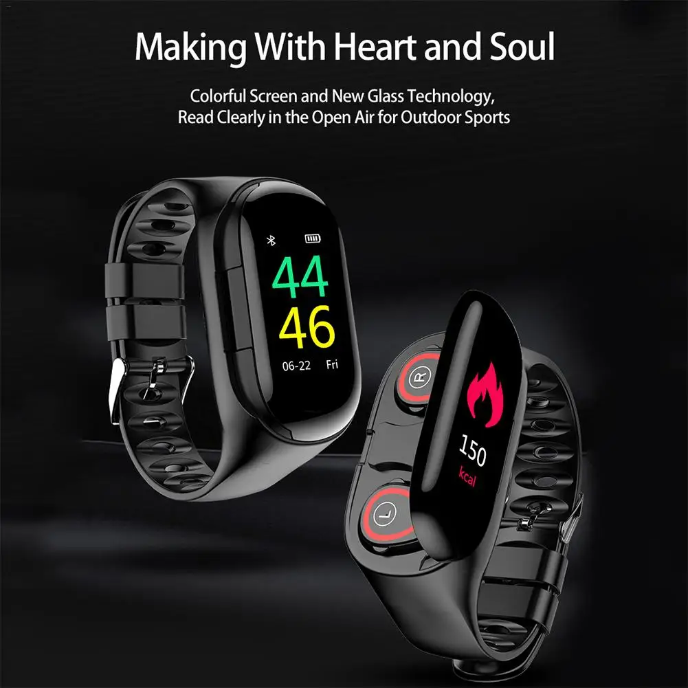 M1 Wireless In-ear Bluetooth 5.0 Earphone Smart Wristband Sports Smart Watch Blood Pressure Heart Rate Monitor For IOS+Android
M1 Wireless In-ear Bluetooth 5.0 Earphone Smart Wristband Sports Smart Watch Blood Pressure Heart Rate Monitor For IOS+Android