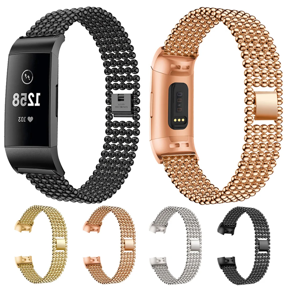 Stainless Steel Band Strap Bracelet For Fitbit Charge 3 Activity Tracker Replacement Metal Bead Wristband Strap Watch Band Belt
Stainless Steel Band Strap Bracelet For Fitbit Charge 3 Activity Tracker Replacement Metal Bead Wristband Strap Watch Band Belt
