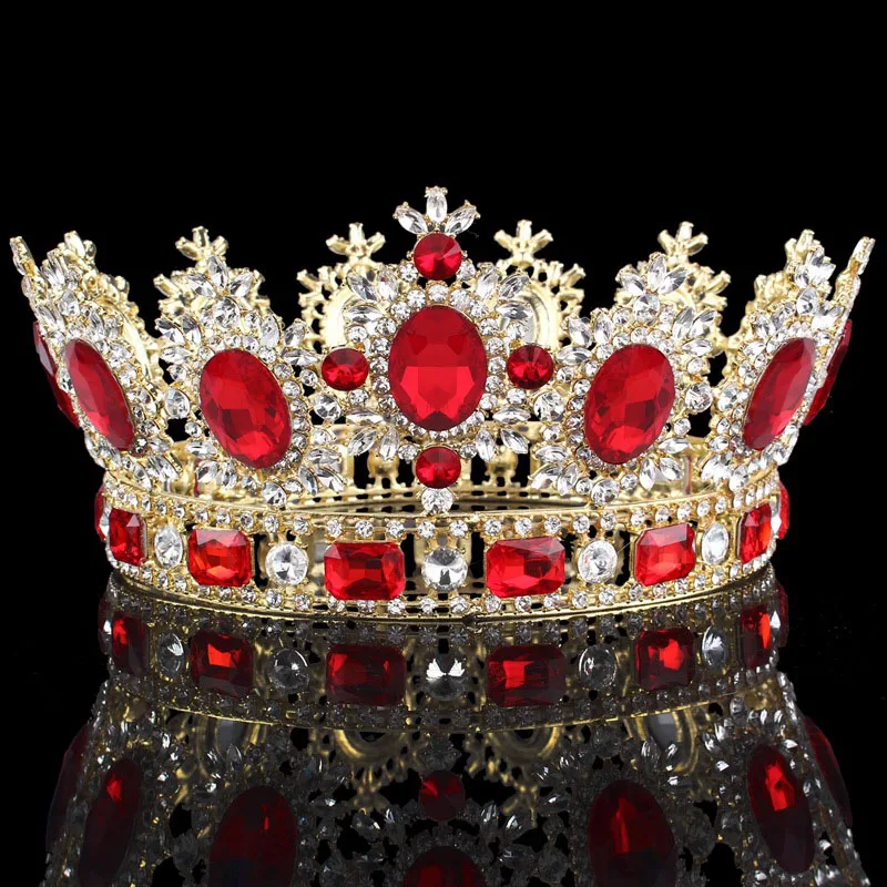 Vintage Blue Red Crystal Gold Crown Round Tiara Wedding Bridal Hair Jewelry Princess Large Crown Diadema Girl Pageant Head Piece
Vintage Blue Red Crystal Gold Crown Round Tiara Wedding Bridal Hair Jewelry Princess Large Crown Diadema Girl Pageant Head Piece
