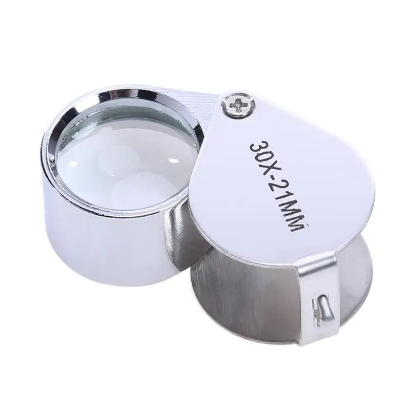 

Portable 30X Times Magnifier Glass 30X21MM Metal Fold Identify Precise Eyeglasses Jewelry Antiques Appraisal Watch Repair Tool