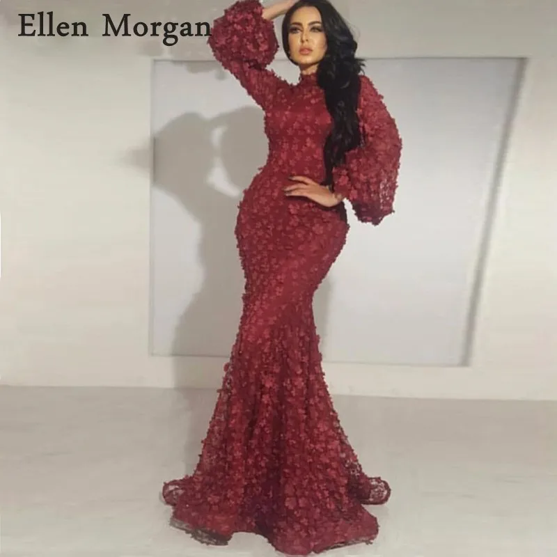 Burgundy Muslim Long Sleeves Mermaid Evening Dresses 2019 Saudi Arabia Moroccan Caftan Mariage Lace High Neck Formal Party Gowns
Burgundy Muslim Long Sleeves Mermaid Evening Dresses 2019 Saudi Arabia Moroccan Caftan Mariage Lace High Neck Formal Party Gowns