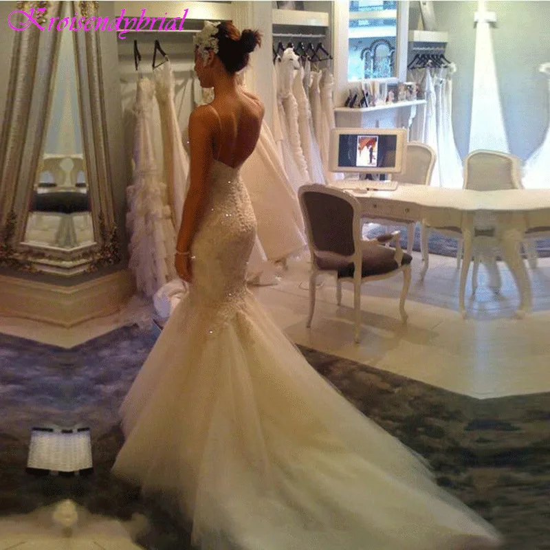 DZW036 Luxury Mermaid Wedding Dresses Sexy Lace Appliqued Beaded Wedding Gowns Spaghetti Straps Custom Made Robe De Mariage
DZW036 Luxury Mermaid Wedding Dresses Sexy Lace Appliqued Beaded Wedding Gowns Spaghetti Straps Custom Made Robe De Mariage
