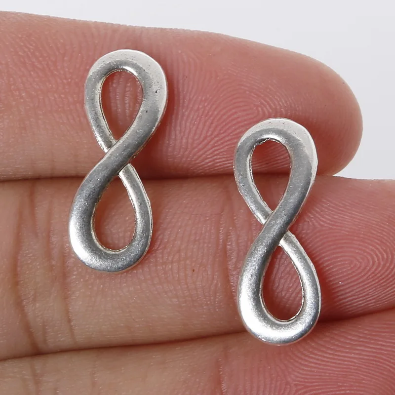 16pcs 9x23mm Zinc Alloy Antique Silver Plated "8" Shape DIY Charms Pendants Fit European Bracelet Necklace DIY Jewelry Findings 
16pcs 9x23mm Zinc Alloy Antique Silver Plated "8" Shape DIY Charms Pendants Fit European Bracelet Necklace DIY Jewelry Findings