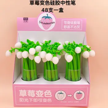 48 Pcs Gel Pens Strawberry Silica Gel Discoloration Black Gel Ink Pens Pens for Writing Cute Stationery Office School Supplies
48 Pcs Gel Pens Strawberry Silica Gel Discoloration Black Gel Ink Pens Pens for Writing Cute Stationery Office School Supplies