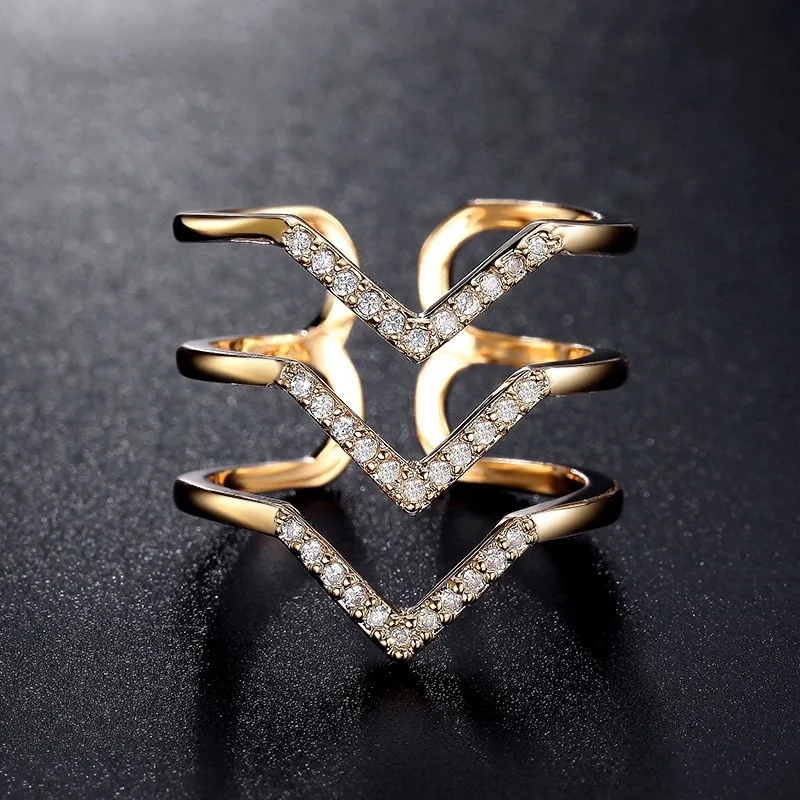 2019 Latest Design Resized Ring Micro CZ Three V Shape Ring White/Gold Color Luxury Rings For Women Fashion Party Jewelry Gift
2019 Latest Design Resized Ring Micro CZ Three V Shape Ring White/Gold Color Luxury Rings For Women Fashion Party Jewelry Gift